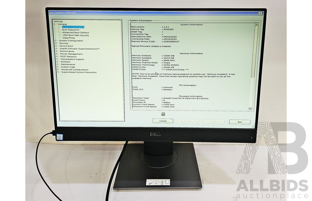 Dell OptiPlex 7470 AIO Intel Core i5 (9500) 3.00GHz-4.40GHz 6-Core CPU 23.8-Inch Touchscreen All-in-One Computer