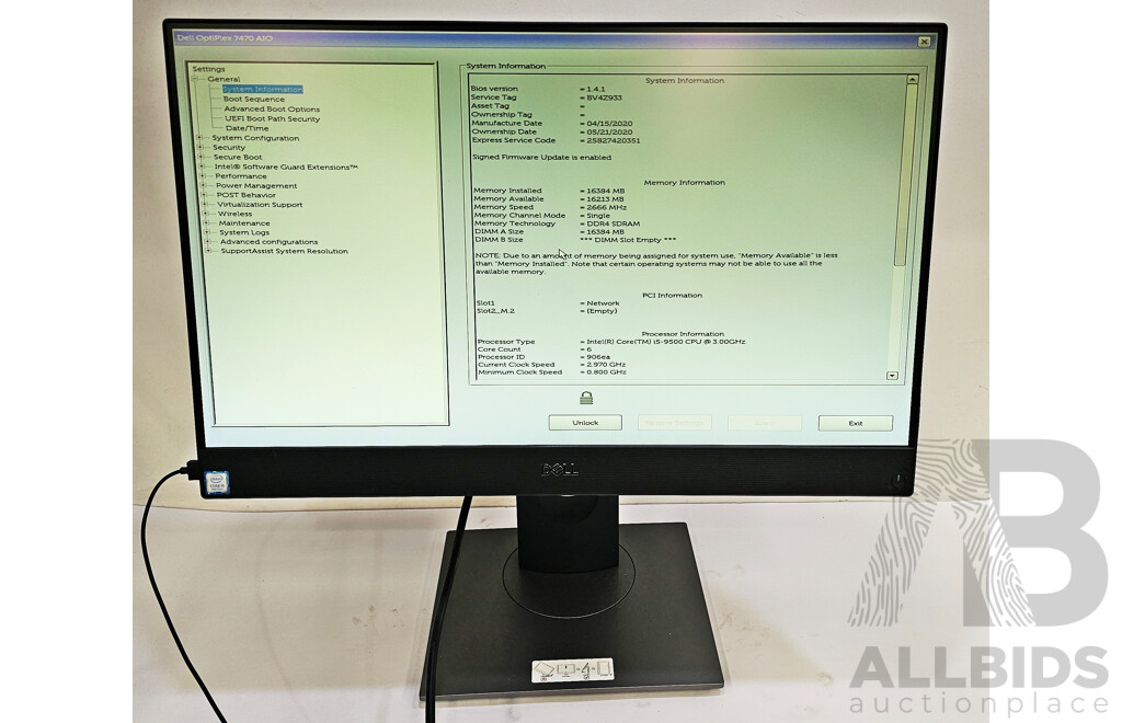 Dell OptiPlex 7470 AIO Intel Core i5 (9500) 3.00GHz-4.40GHz 6-Core CPU 23.8-Inch Touchscreen All-in-One Computer