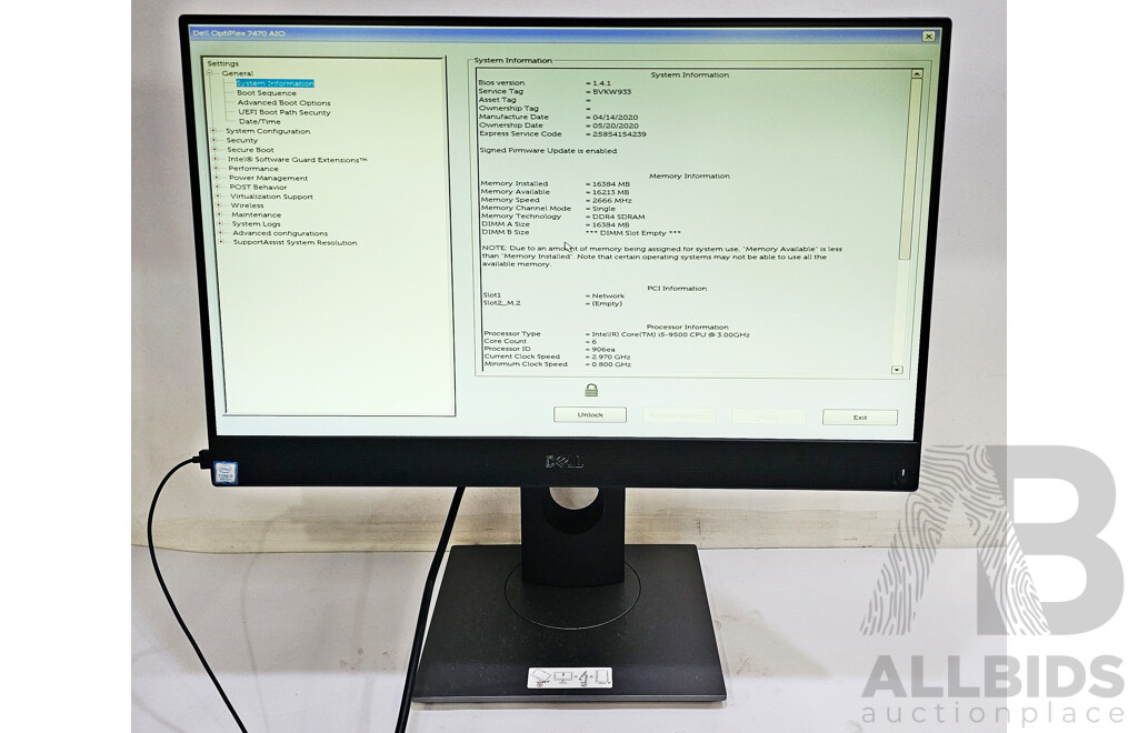 Dell OptiPlex 7470 AIO Intel Core i5 (9500) 3.00GHz-4.40GHz 6-Core CPU 23.8-Inch Touchscreen All-in-One Computer