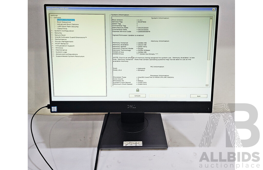 Dell OptiPlex 7470 AIO Intel Core i5 (9500) 3.00GHz-4.40GHz 6-Core CPU 23.8-Inch Touchscreen All-in-One Computer