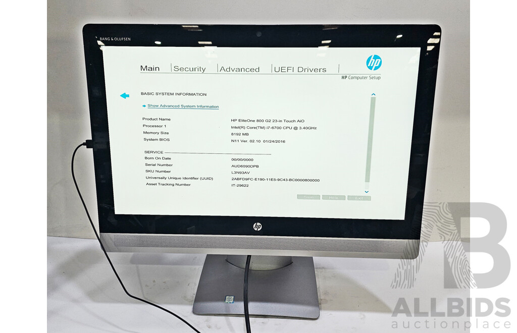 HP EliteOne 800 G2 Intel Core i7 (6700) 3.40GHz-4.00GHz 4-Core CPU 23-Inch Touchscreen All-in-One Computer