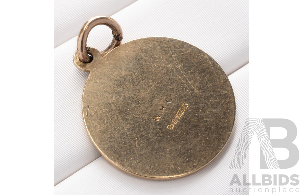 9ct 'The Lord's Prayer' Medallion Pendant, 16mm, 2.06 Grams