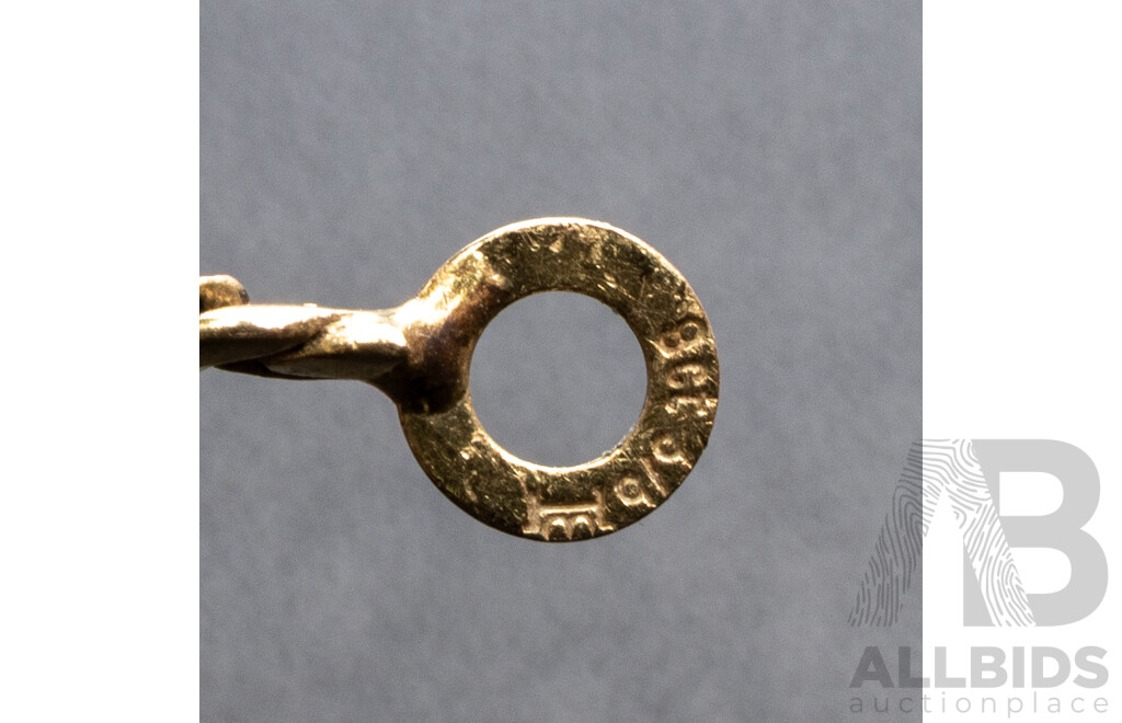 9ct Diamond Pendant on Fixed Chain Necklace, Est TDW 0.10ct, 42cm, 9.19 Grams