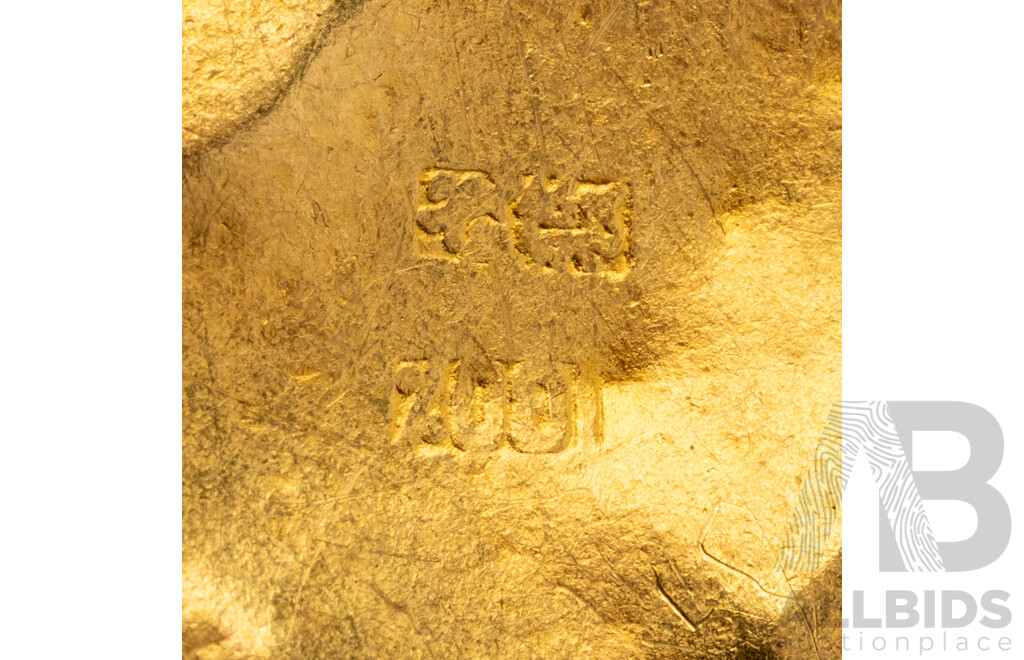 22ct Gold Ganesha Medallion Pendant, 30mm, 7.44 Grams