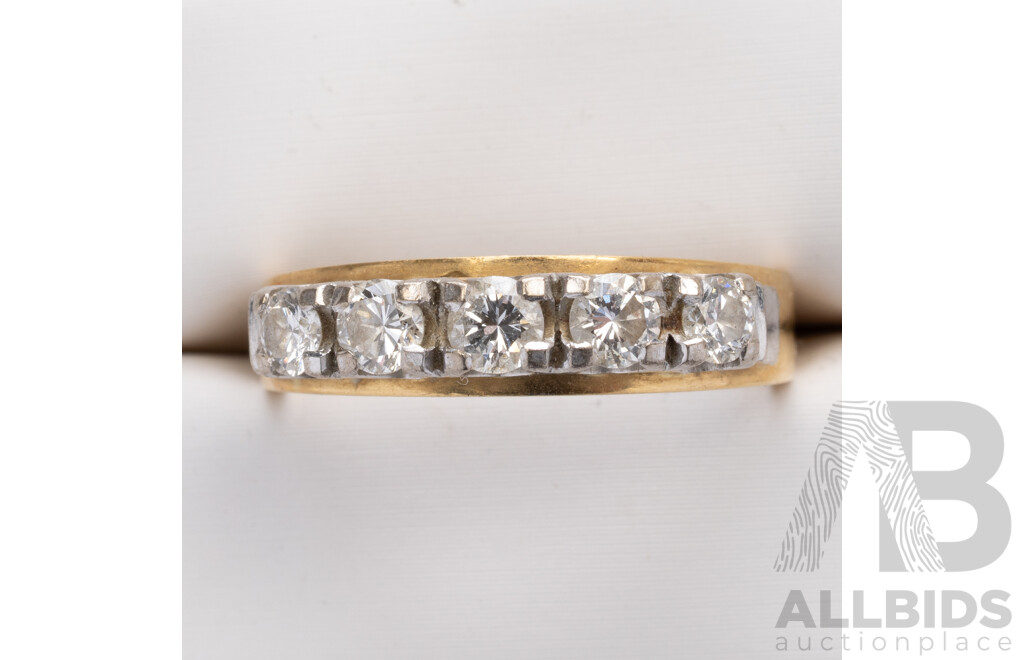 18ct Vintage Diamond Eternity Ring, TDW 0.50ct, Size N, 4.53 Grams