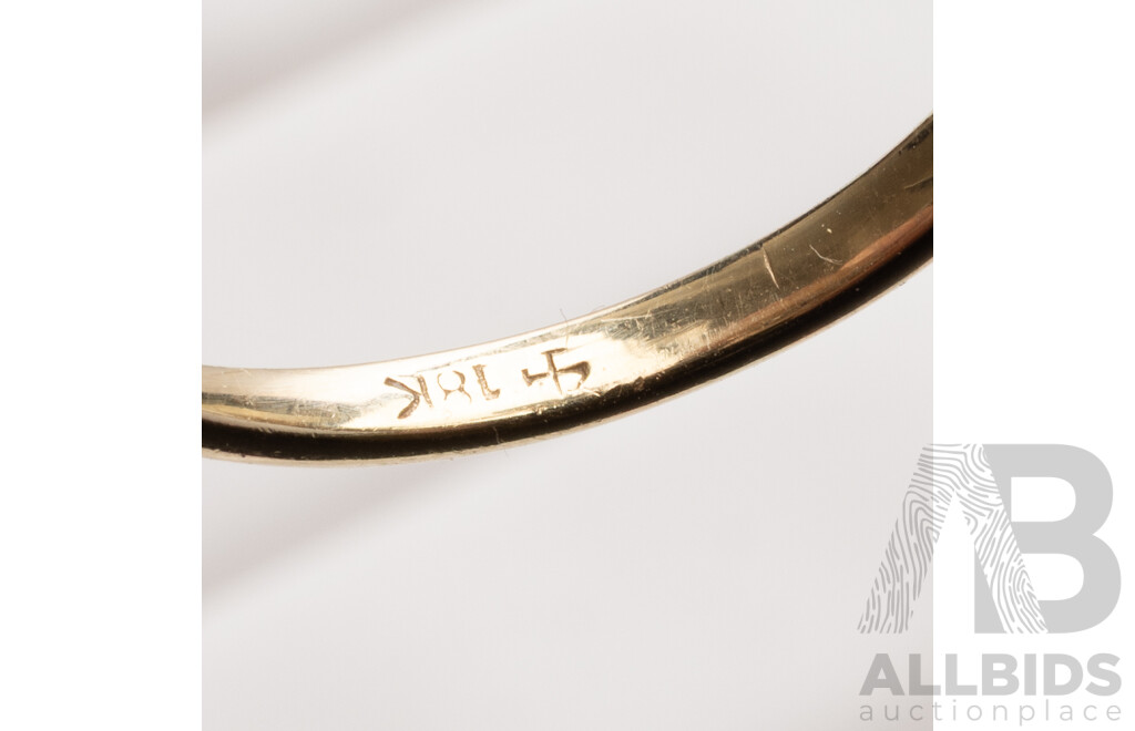 18ct Ruby & Diamond Halo Ring, S0.67ct/D0.ct, Size N, 2.58 Grams