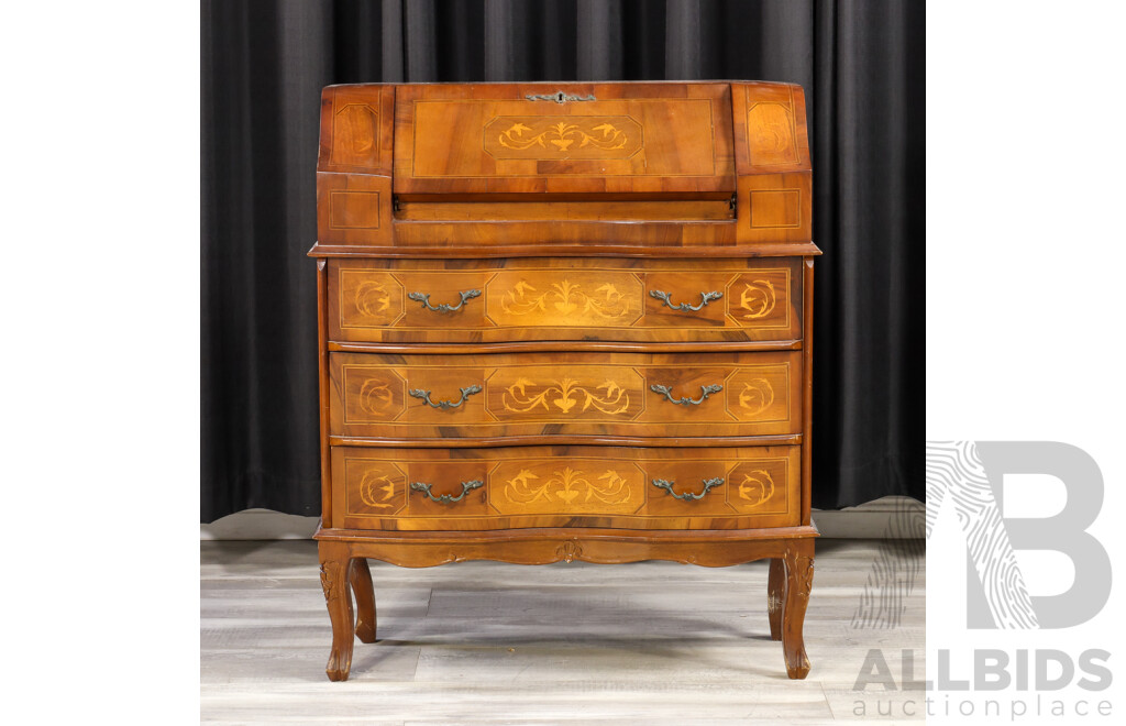 Reproduction French Style Three Drawer Bureau