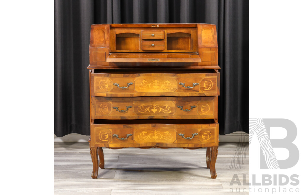 Reproduction French Style Three Drawer Bureau