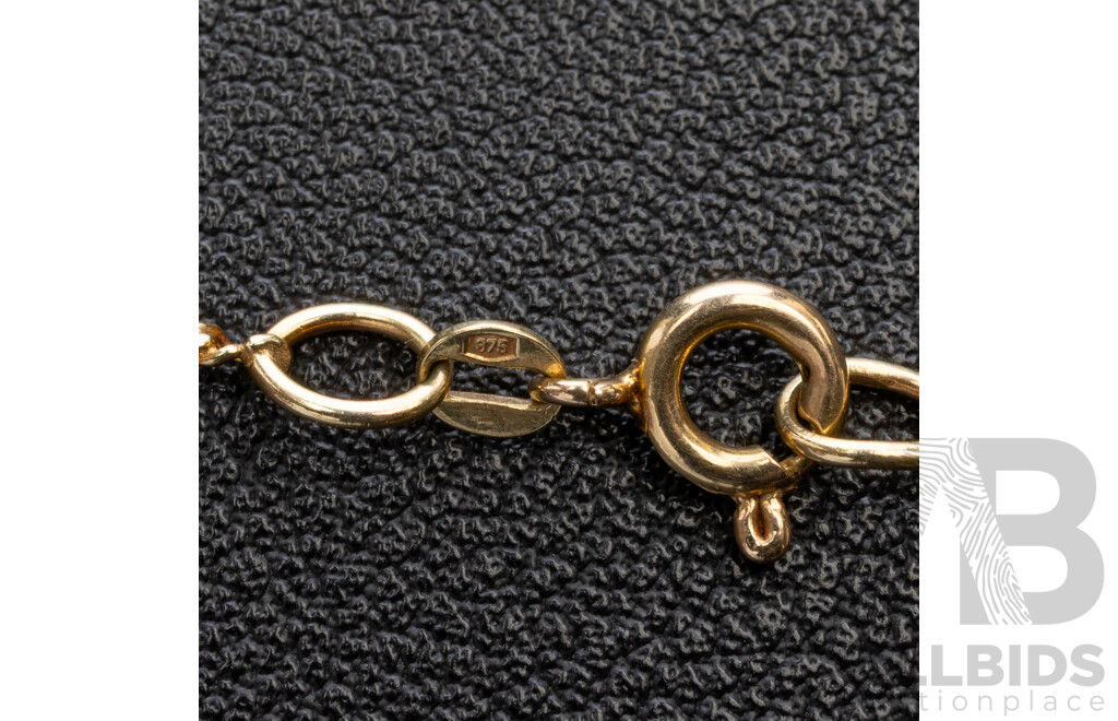 9ct Curb Link Necklace, 55cm, 3.19 Grams