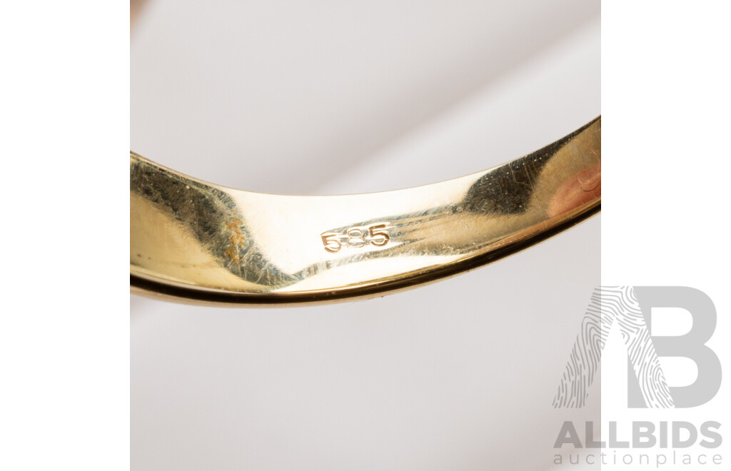 14ct Rhodolite Tourmaline & Diamond Ring, Est TDW 0.12ct, Size O, 5.20 Grams