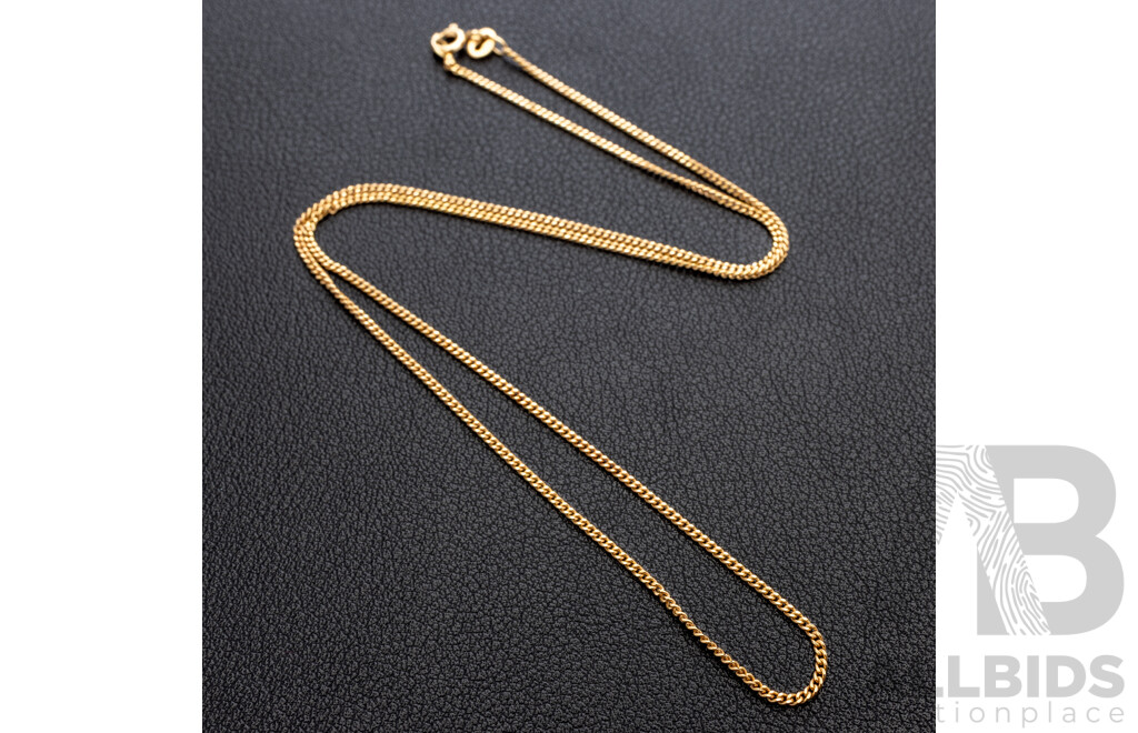 9ct Curb Link Necklace, 45cm, 2.46 Grams