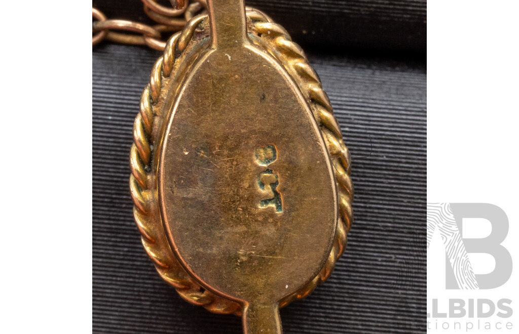 9ct Australian Solid Opal Bar Brooch with Safety Chain, 45mm, 3.03 Grams