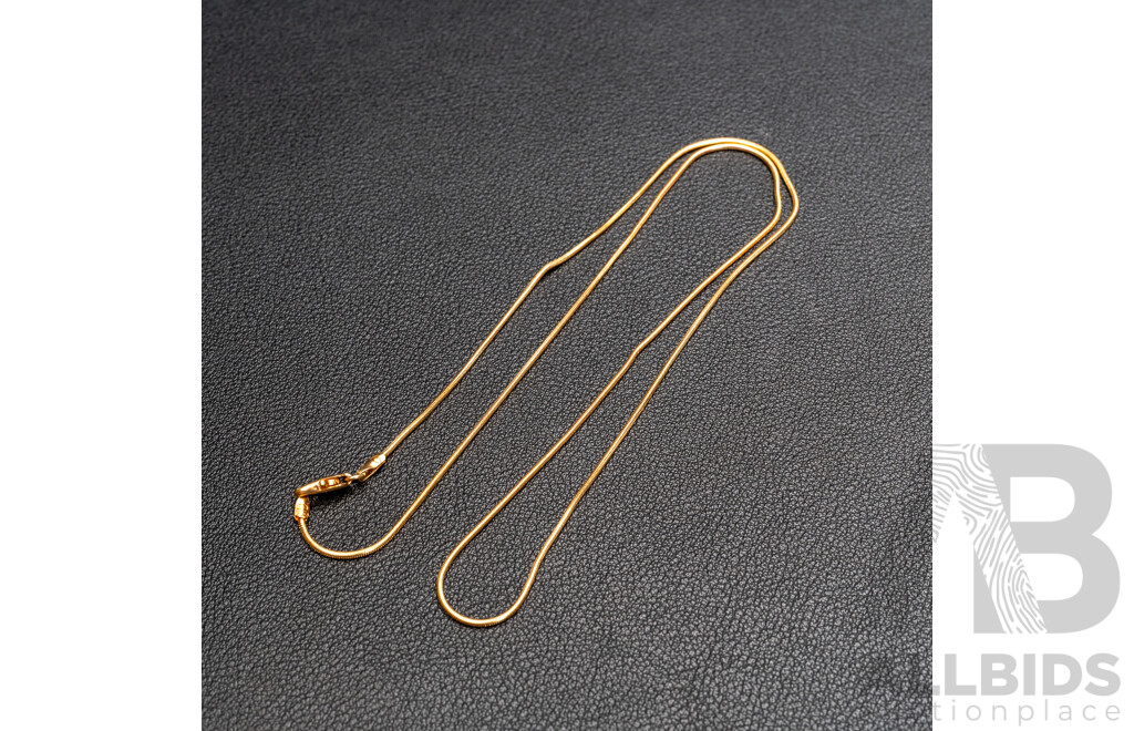 9ct Snake Chain Necklace, 45cm, 3.50 Grams