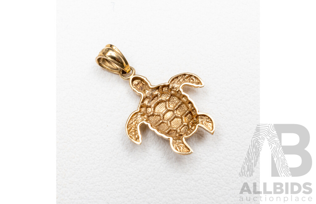 9ct Turtle Charm, 15mm, 0.66 Grams