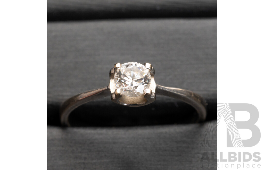 18ct Vintage Diamond Solitaire Engagement Ring, Est TDW 0.25ct, Size L, 1.78 Grams