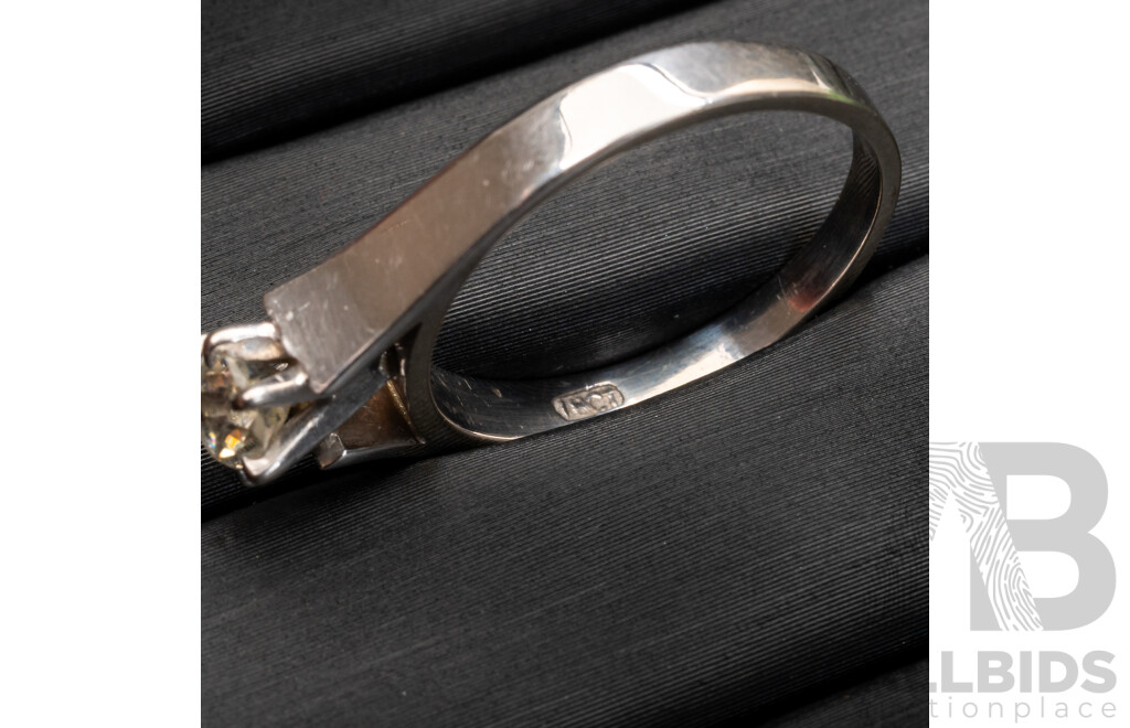18ct White Gold Old Cut Diamond Solitaire Engagement Ring, Est TDW 0.35ct, Size M, 3.52 Grams