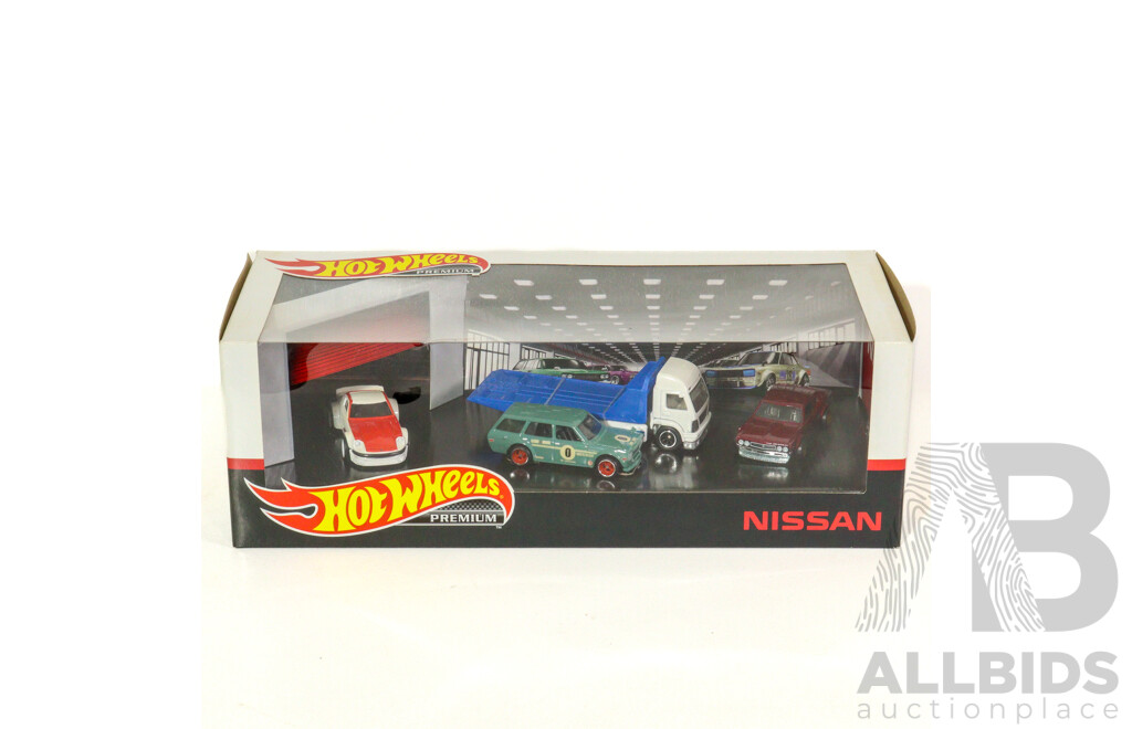 Boxed Hot Wheels Premium Retro Nissan/Datsun Four Vehicle Set