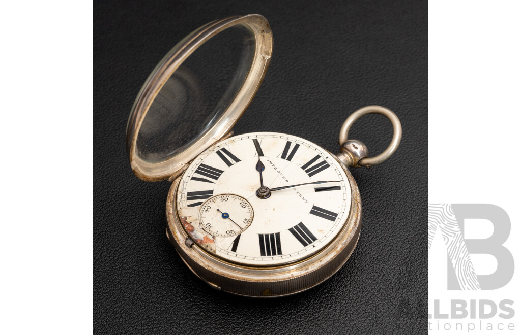 Antique Sterling Silver Open Face Pocket Watch, English Massey Lever Escapement, Circa 1825, 153.0 Grams