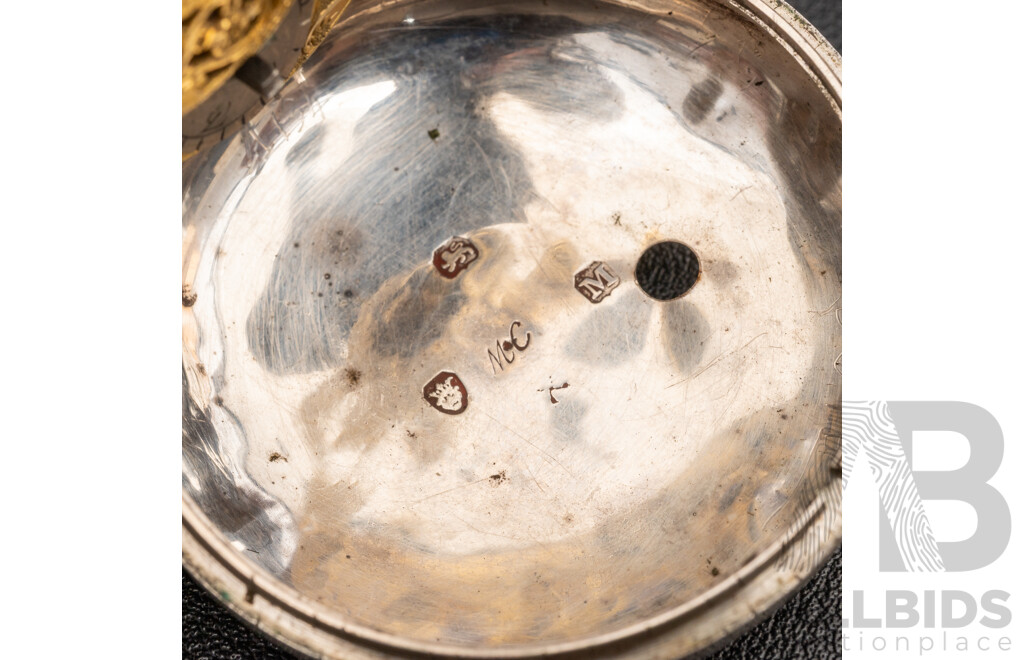 Antique Merton & Co. Liverpool Sterling Silver Open Face Pocket Watch, Circa 1807, 122.0 Grams