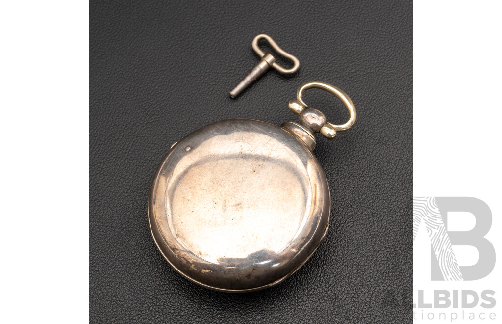 Antique John Robert London Sterling Silver Open Face Pocket Watch, Circa 1795, 153.0 Grams