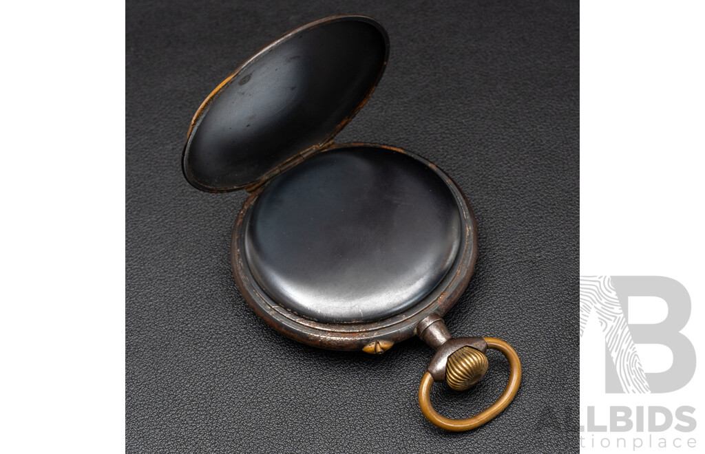 Antique Regulateur Gunmetal Railway Pocket Watch, Circa 1890