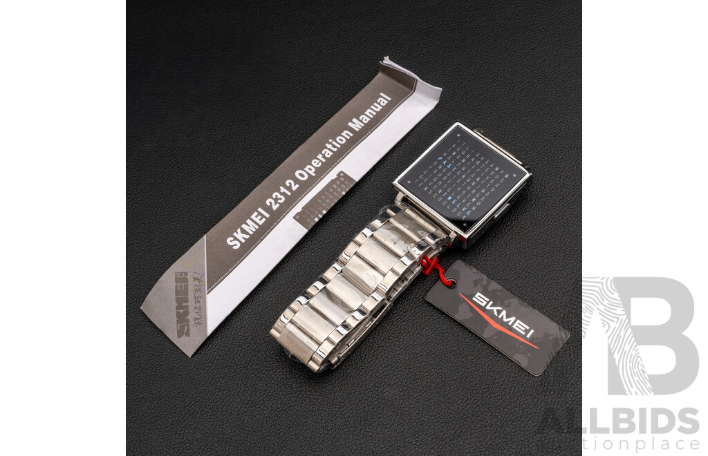 NEW - SKMEI LED Digital Wrist Watch, 2388, 35mm Silver Tone