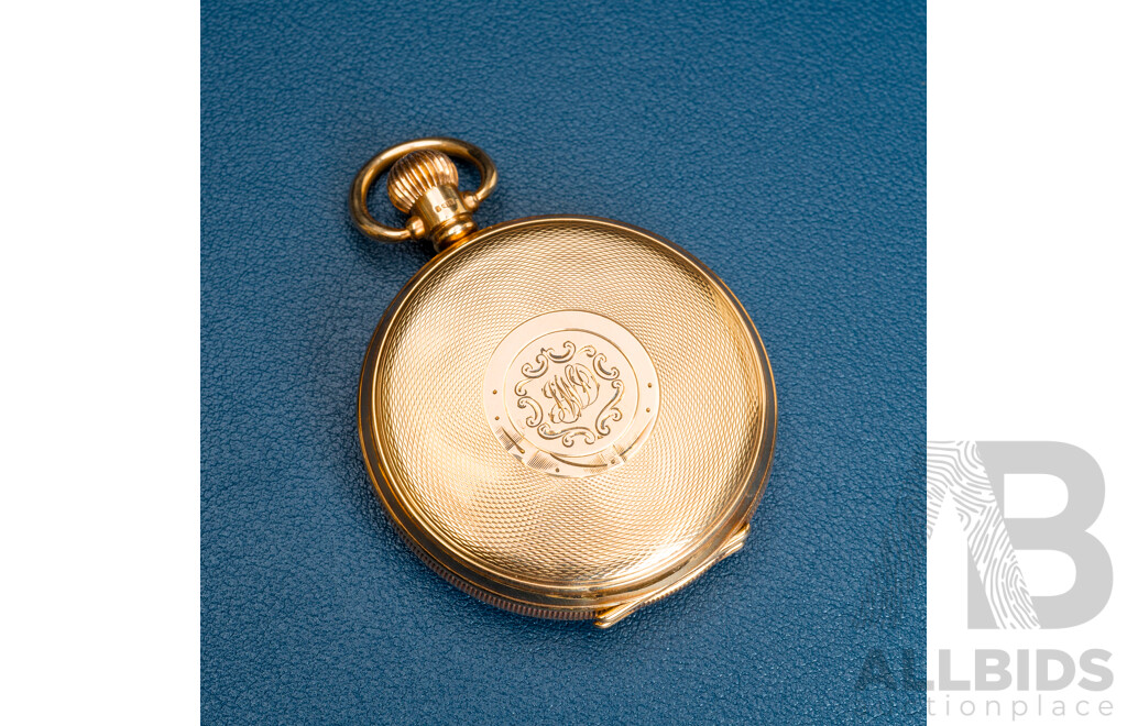 9ct Antique Waltham Hunter 48mm Pocket Watch, Circa 1922, 96.72 Grams