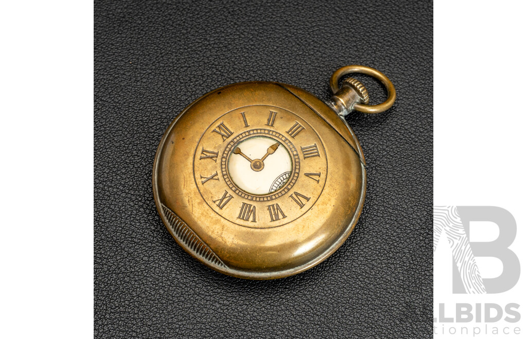 RARE - Antique Vesta 'Pocket Watch' Match Case, 48mm, Metal