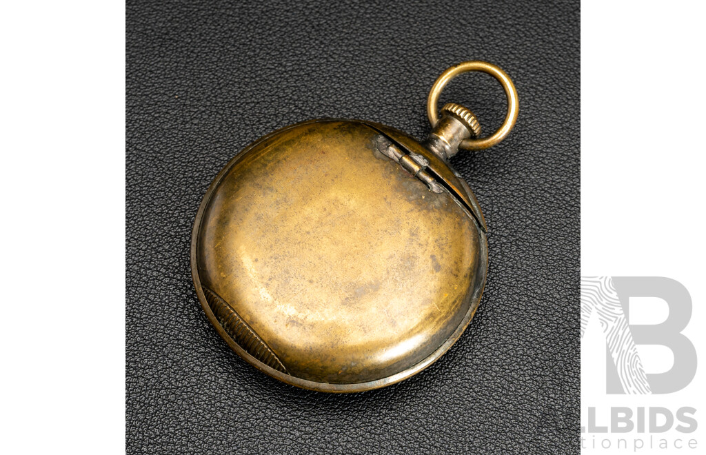 RARE - Antique Vesta 'Pocket Watch' Match Case, 48mm, Metal