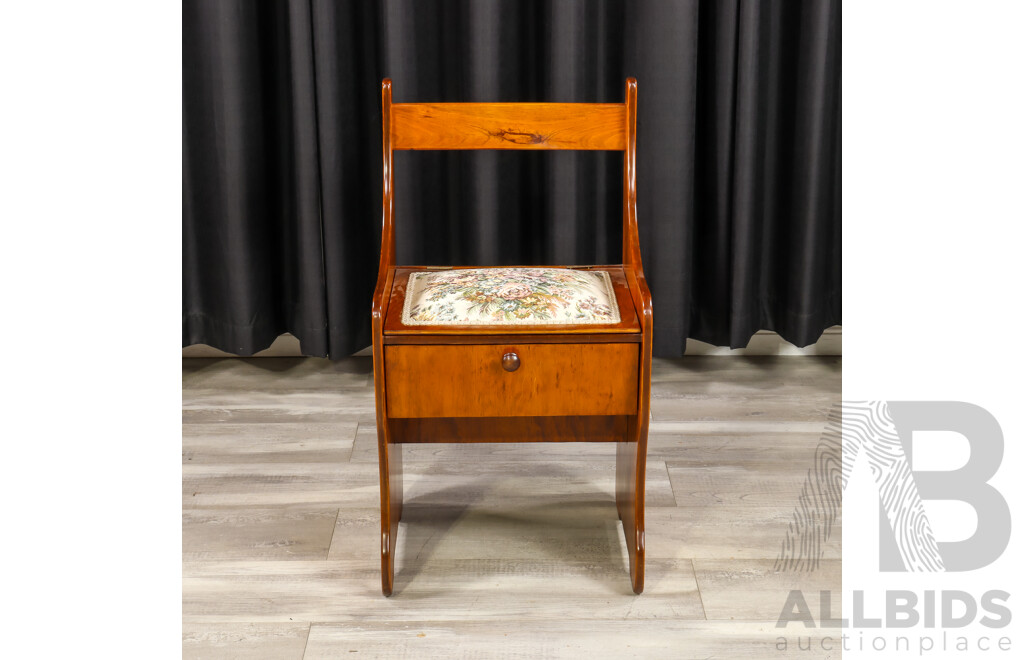 Late Edwardian Mahogany Lift Top Commode Chair