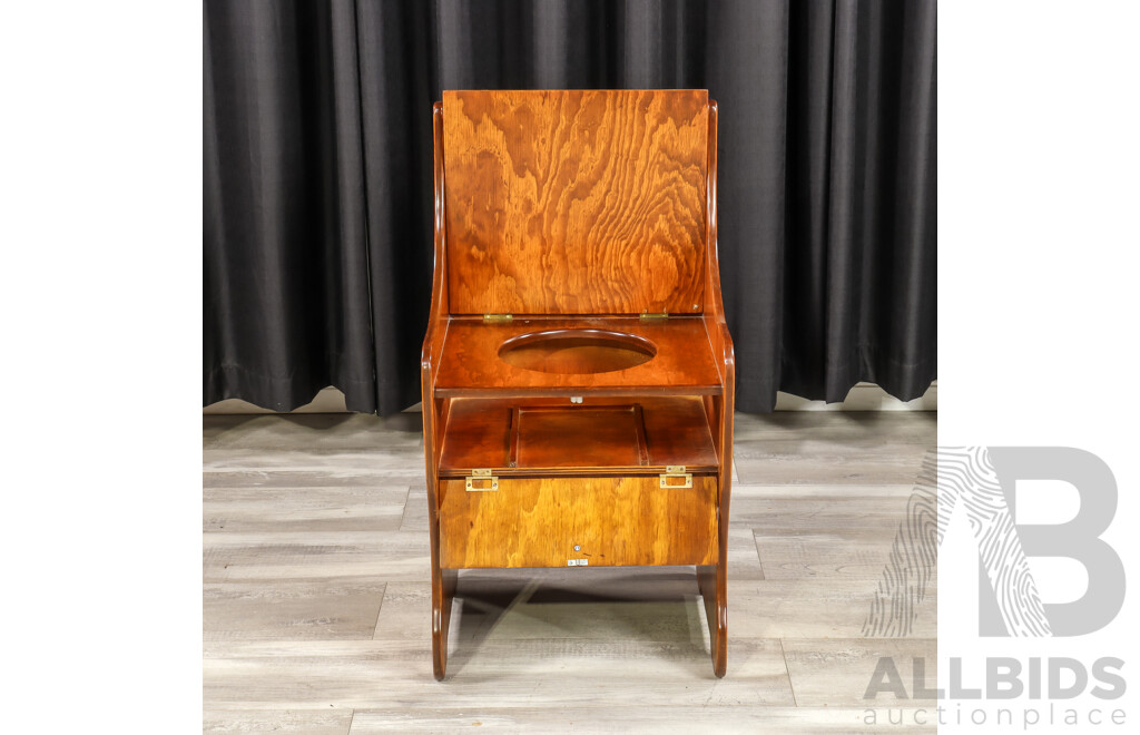 Late Edwardian Mahogany Lift Top Commode Chair