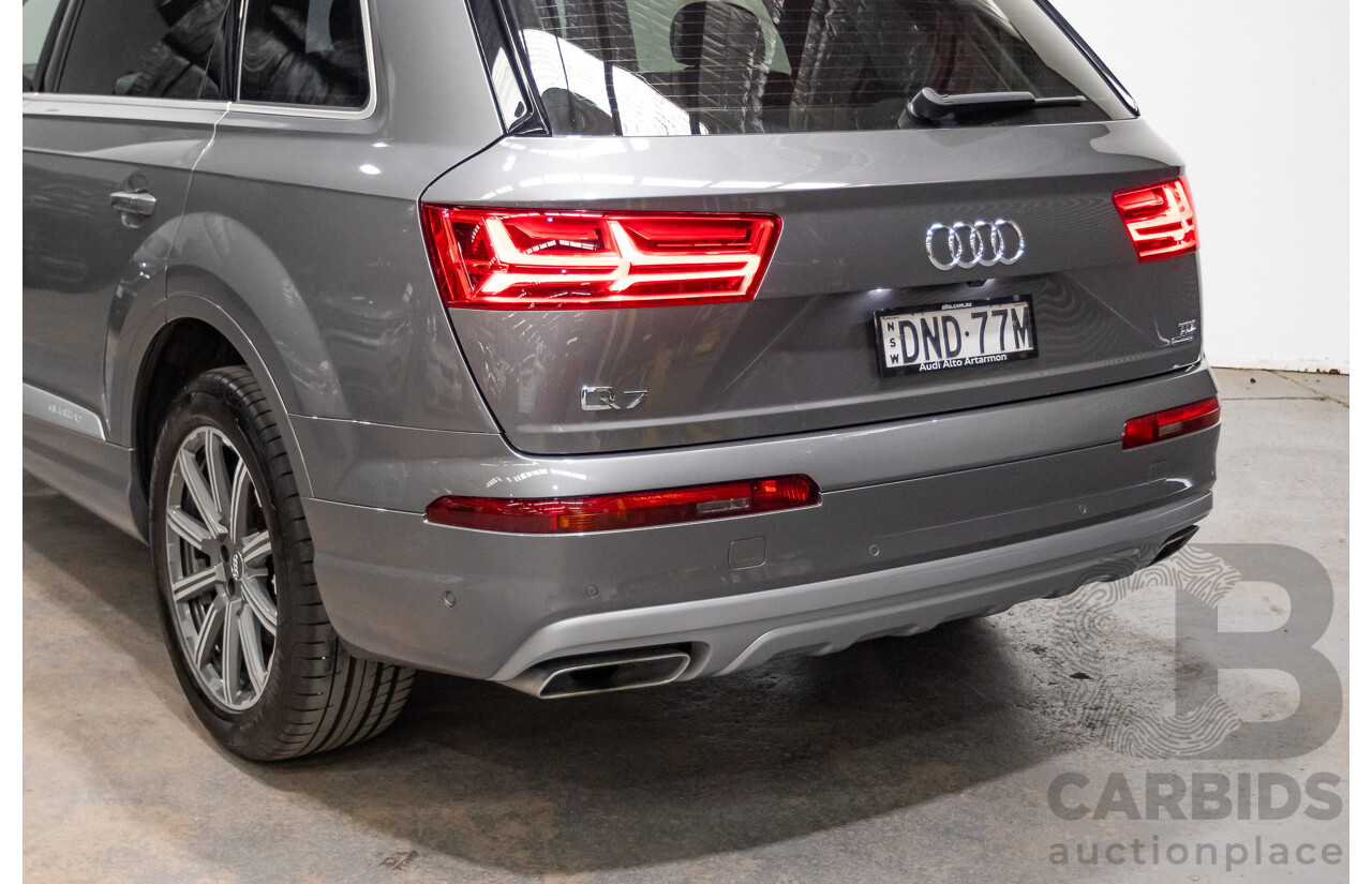 03/2017 Audi Q7 3.0 TDI QUATTRO (AWD) 4M MY17 4D Wagon Graphite Grey Metallic Turbo Diesel (200KW) 3.0L - 7 Seater