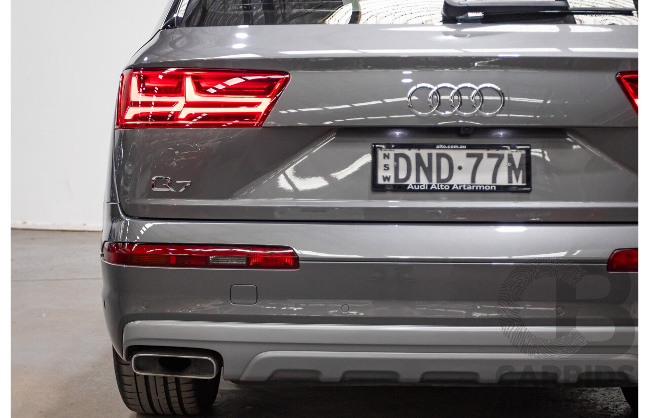 03/2017 Audi Q7 3.0 TDI QUATTRO (AWD) 4M MY17 4D Wagon Graphite Grey Metallic Turbo Diesel (200KW) 3.0L - 7 Seater