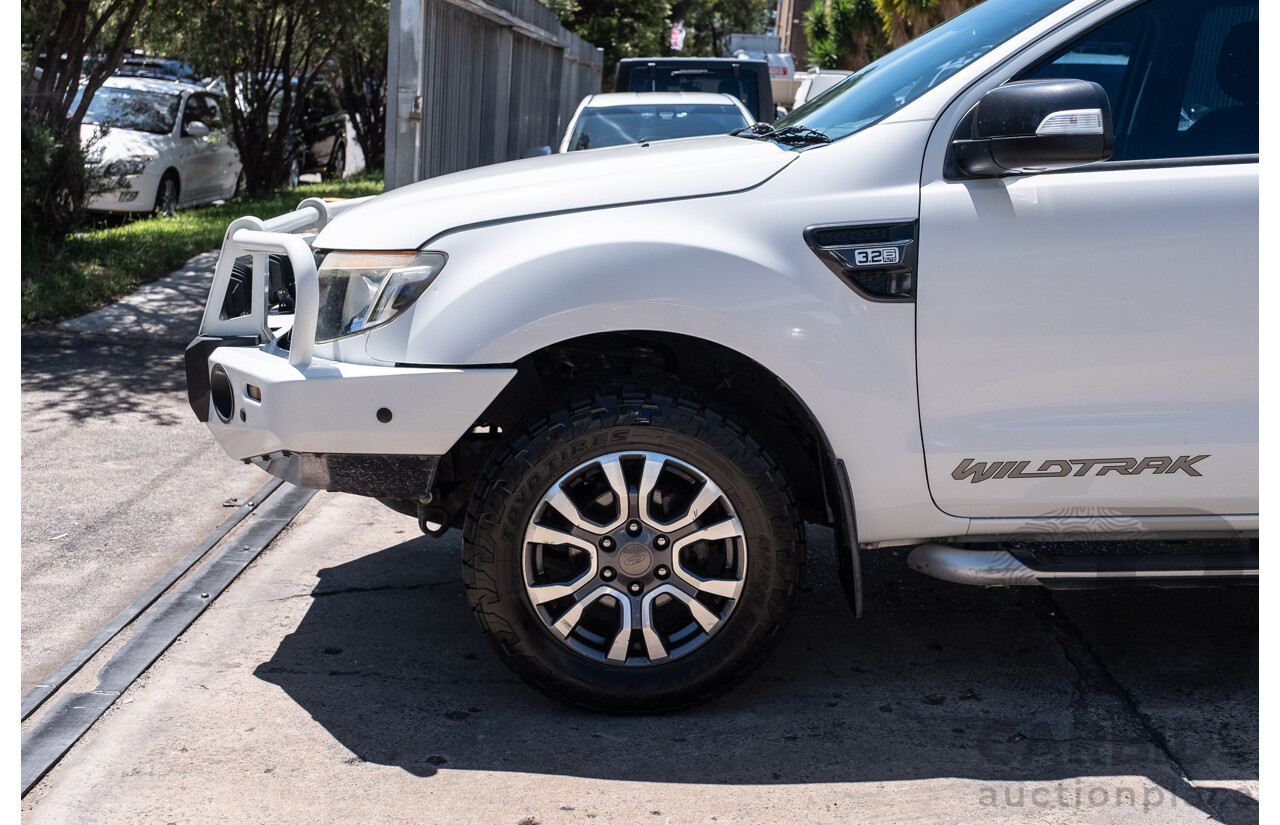 6/2015 Ford Ranger Wildtrak 3.2 (4x4) PX Crew Cab Utility Cool White Turbo Diesel 3.2L