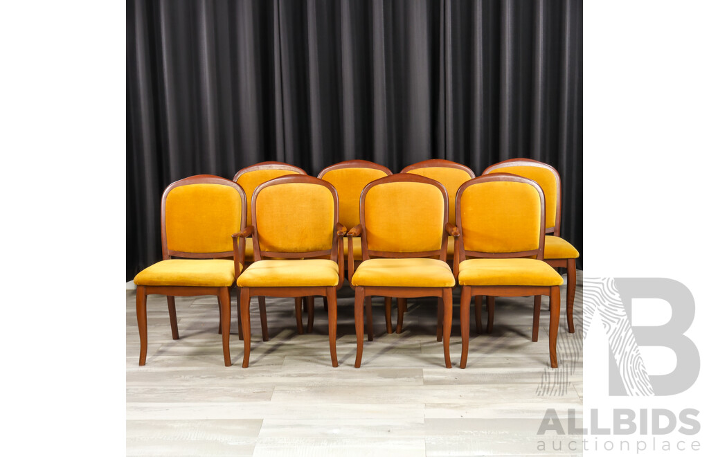 Set of Eight Vintage Parker Dining Chairs Inc Two Carvers