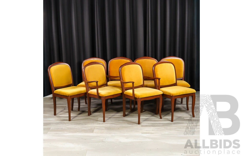 Set of Eight Vintage Parker Dining Chairs Inc Two Carvers