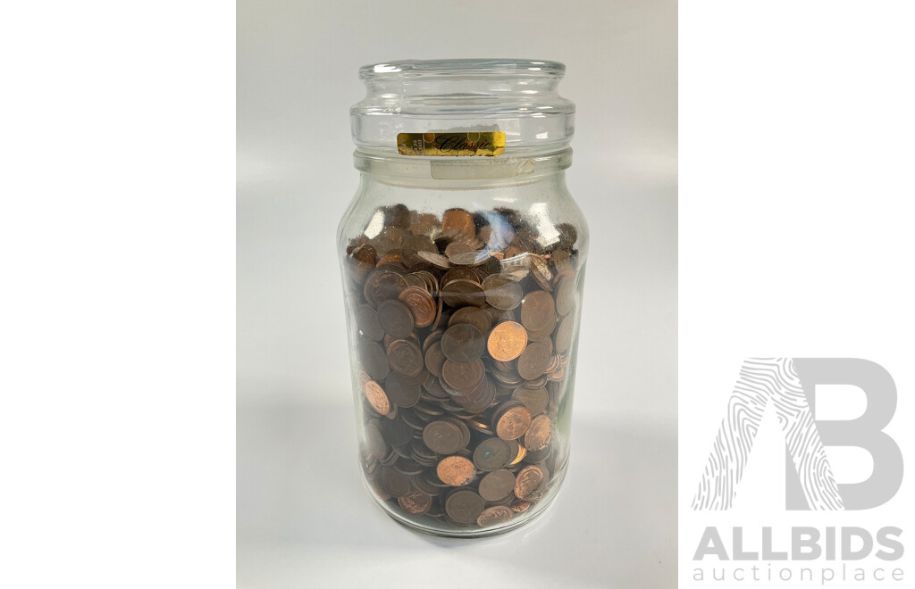 Collection of Australian One Cent Coins, Examples Spanning 1966 to 1989 - Approximately 4.9 Kilograms