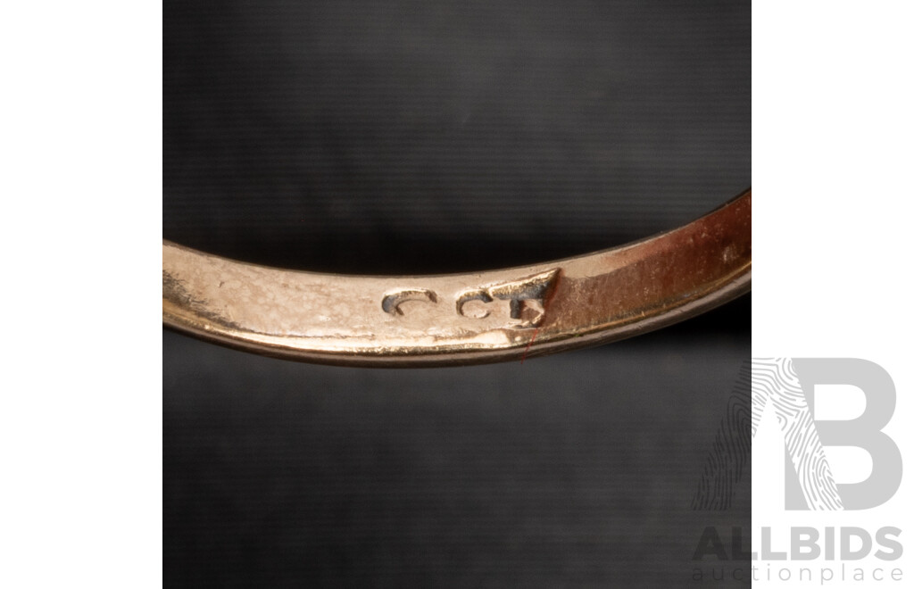 9ct White/Yellow Gold Ring with Princess Cut Blue Sapphire and White Sapphire Halo - Size L