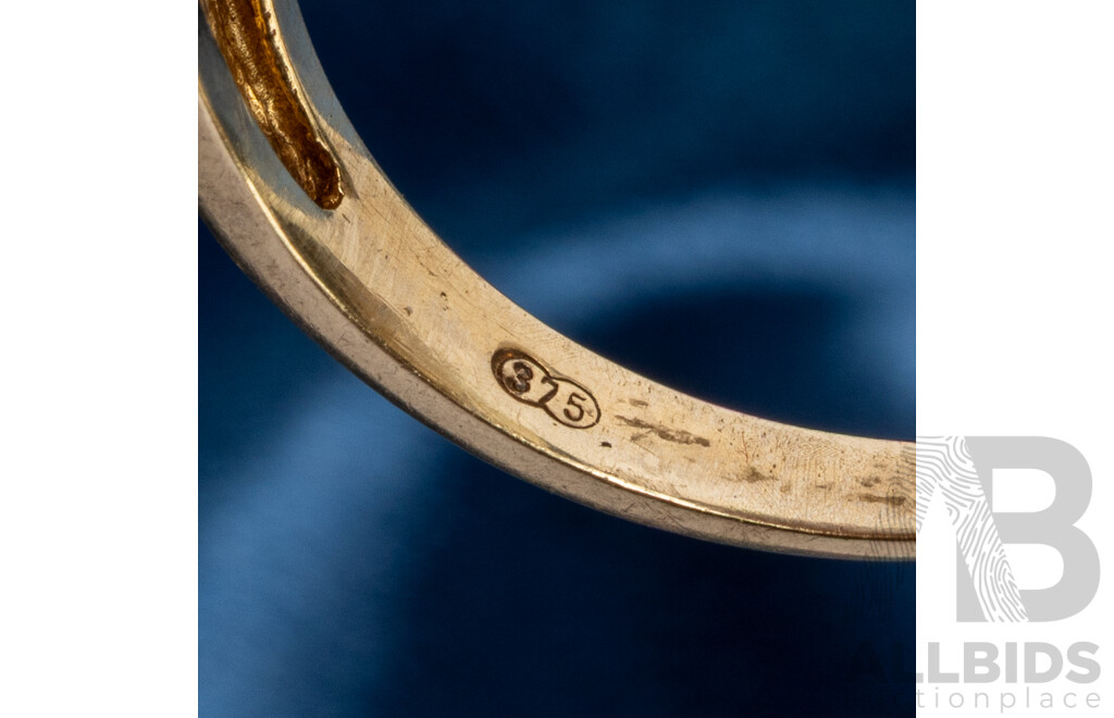 9ct Yellow Gold Intertwined Wave Ring - Size R