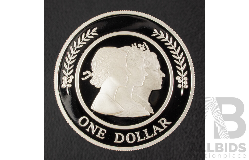 Australian RAM 1999 Silver Proof One Dollar Coin, Majestic Images, Queen Elizabeth II .999