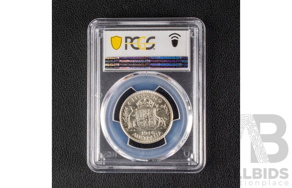 Australian KGVI 1946 Silver Florin, PCGS MS63