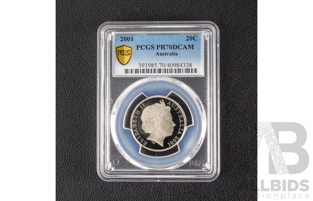 Australian 2001 Proof Twenty Cent Coin, PCGS PR70DCAM