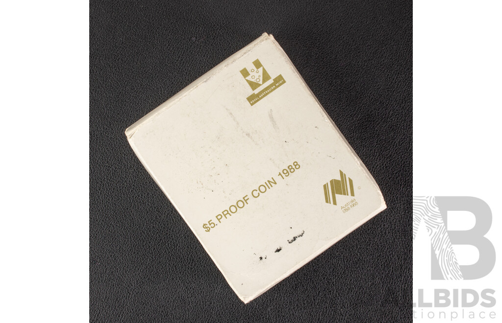 Australian RAM 1988 Proof Five Dollar Coin, Opening New Parliament House