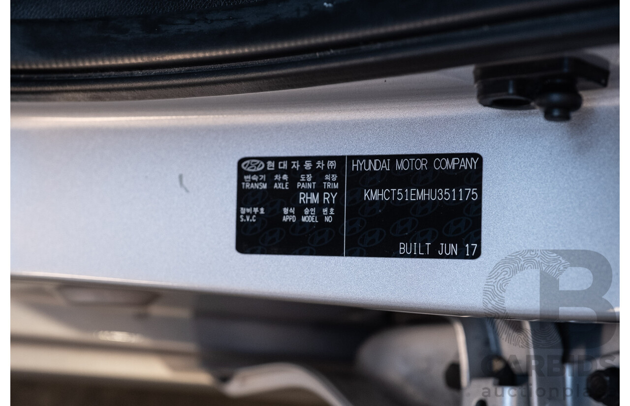 08/2017 Hyundai Accent Sport (FWD) RB6 MY18 5d Hatchback Lake Silver 1.6L