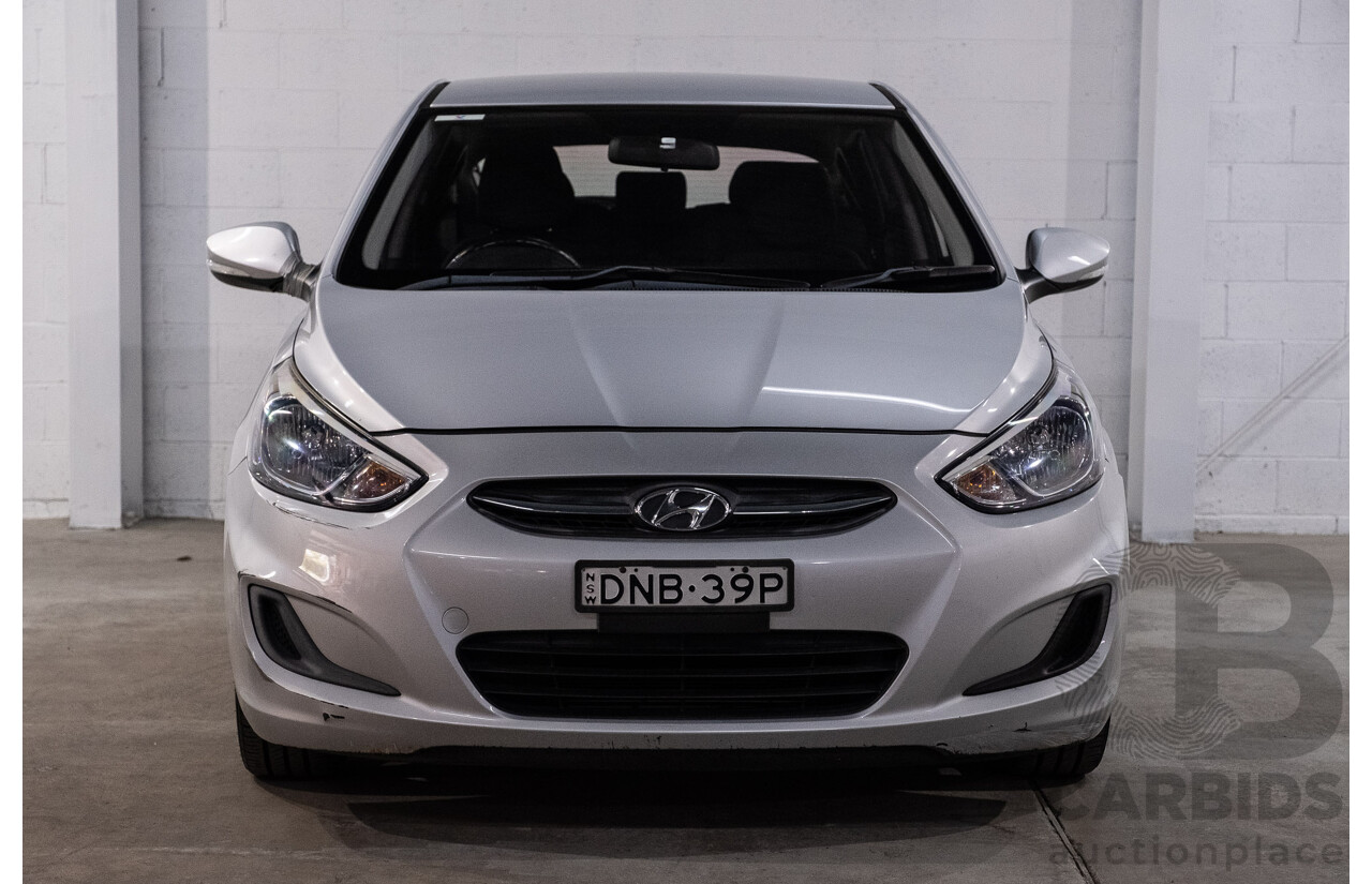 08/2017 Hyundai Accent Sport (FWD) RB6 MY18 5d Hatchback Lake Silver 1.6L