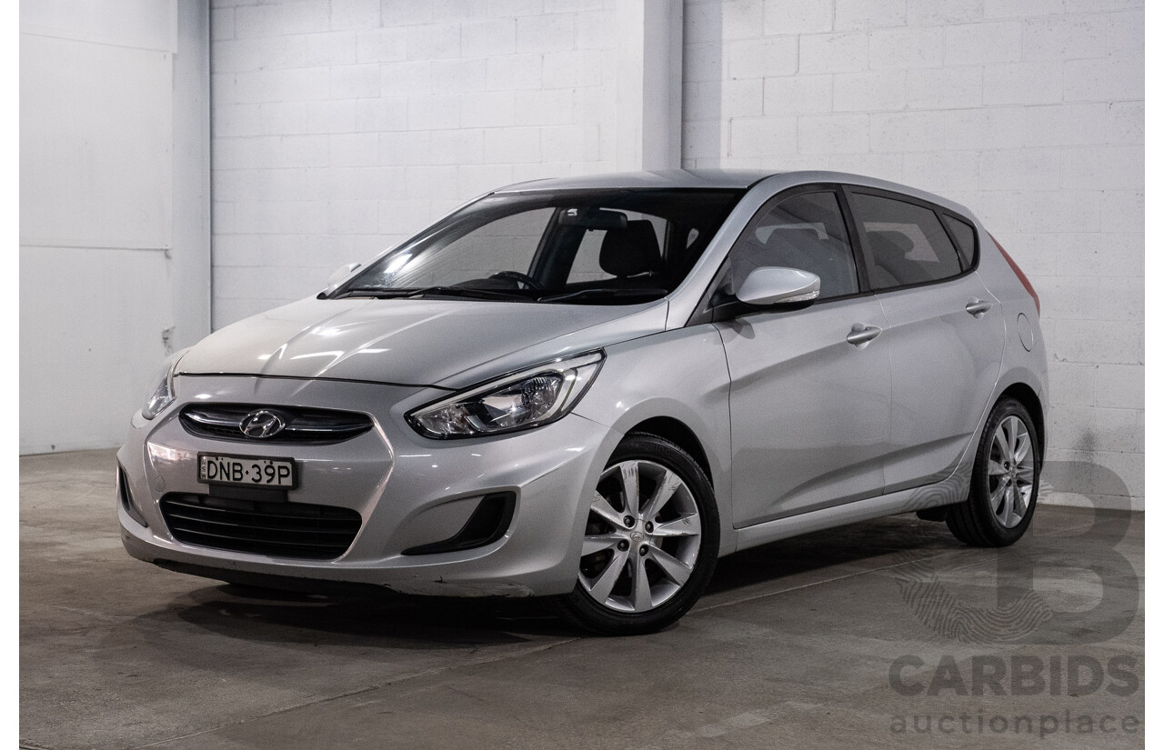 08/2017 Hyundai Accent Sport (FWD) RB6 MY18 5d Hatchback Lake Silver 1.6L