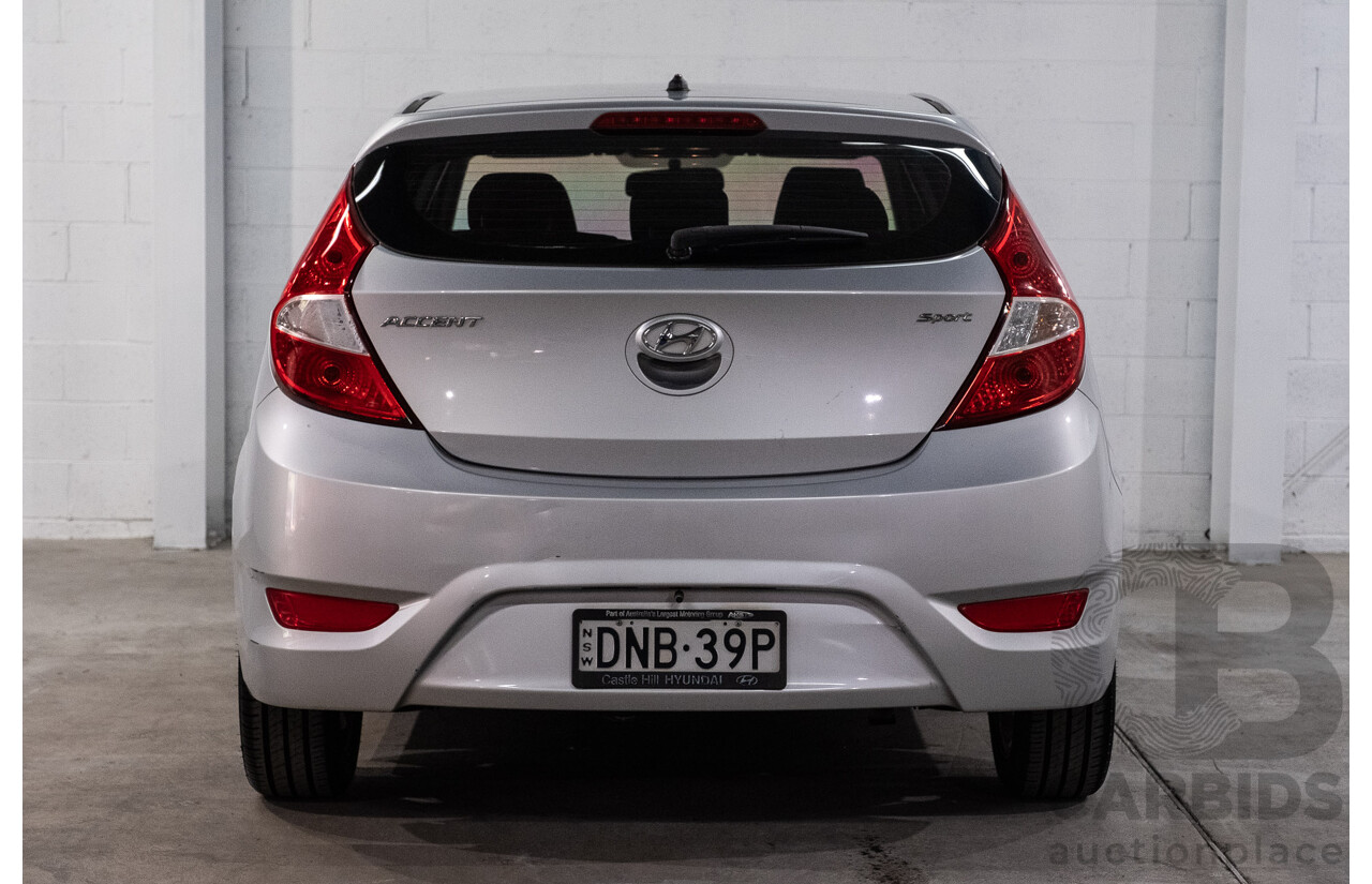 08/2017 Hyundai Accent Sport (FWD) RB6 MY18 5d Hatchback Lake Silver 1.6L