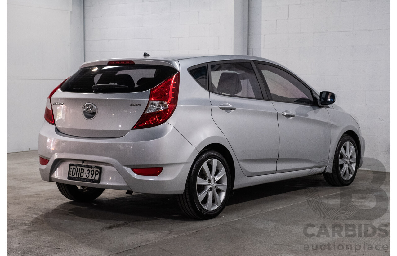 08/2017 Hyundai Accent Sport (FWD) RB6 MY18 5d Hatchback Lake Silver 1.6L