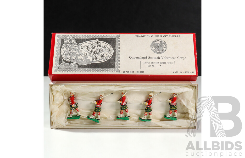 Vintage Limited Edition Australian Military Figures, Queensland Scottish Volunteer Corps ‘Regiments of the Australian Colonies’ Series, Made in Australia