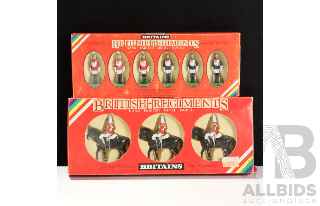 Two Boxed Britains Cast Metal Figures, Mounted Life Guards and Horse Guards/Life Guards, Made in England - 1:32 Scale